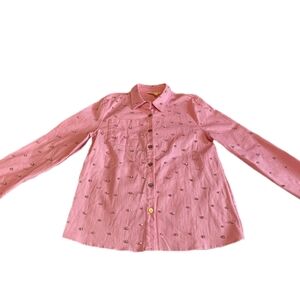Pink Collard Shirt with Rhinestone Accents Set